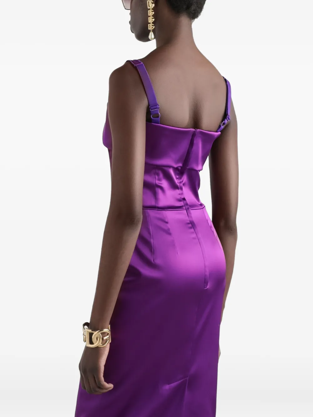 Dolce & Gabbana Satijnen midi-jurk Paars