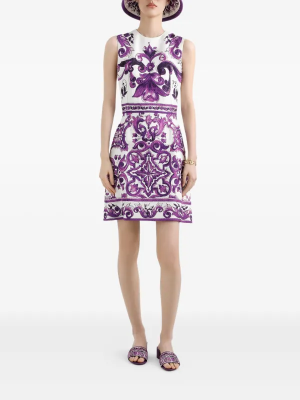 Dolce & Gabbana グラフィック ドレス ホワイト Dolce & Gabbana グラフィック ドレス | ホワイト | FARFETCH JP