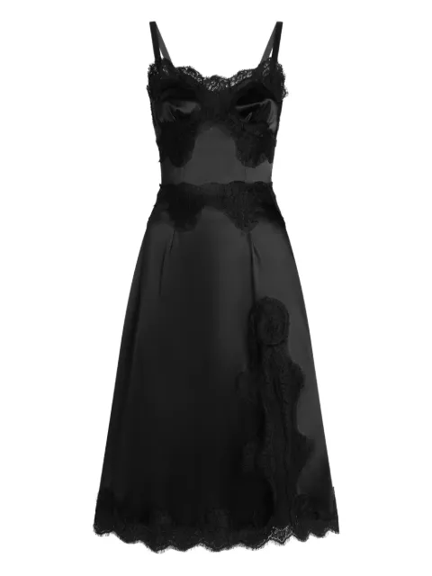 Dolce & Gabbana lace-embellished satin dress