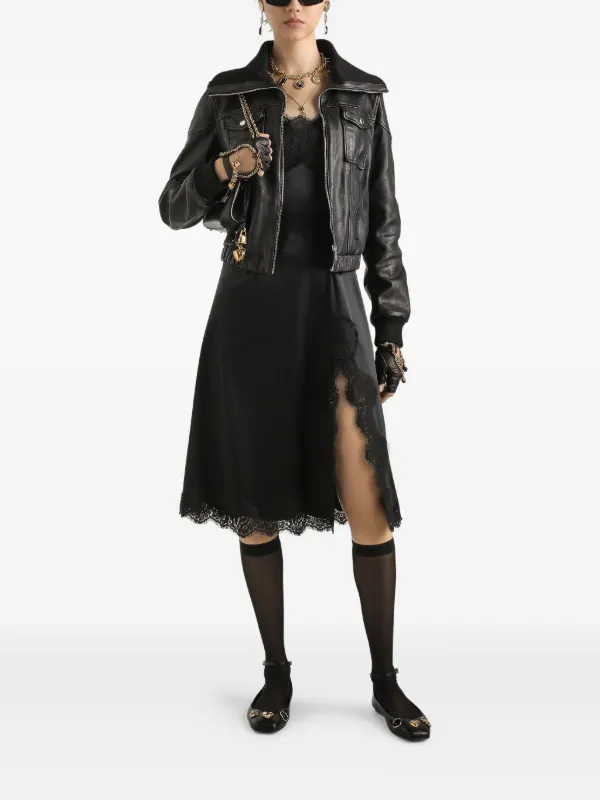 black lace dresses with jacket Tailored Blazer Dress with Lace Skirt Overlay(MS334), Black / L main image 1
