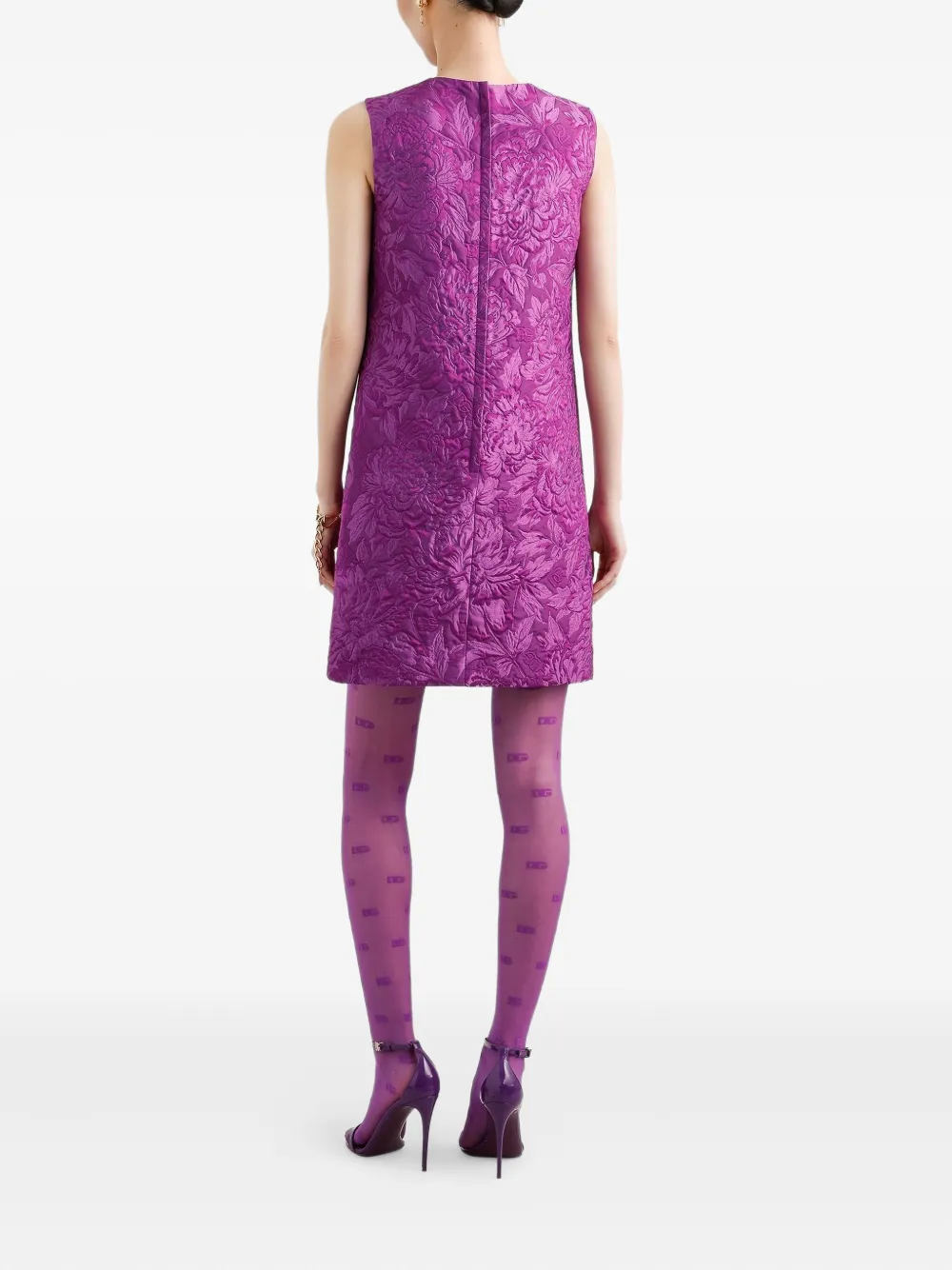 Dolce & Gabbana Mini-jurk met brokaat-effect Paars