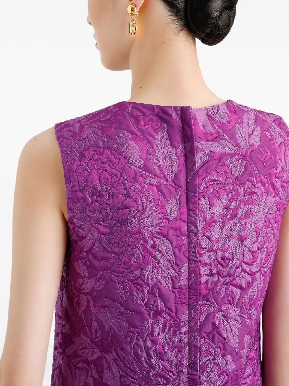 Dolce & Gabbana Mini-jurk met brokaat-effect Paars