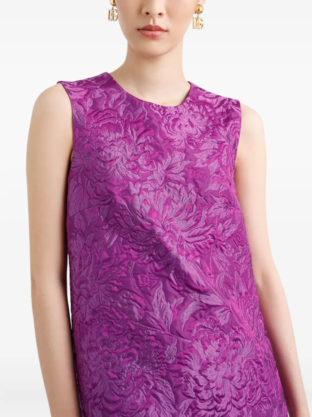 Dolce & Gabbana Mini-jurk met brokaat-effect Paars