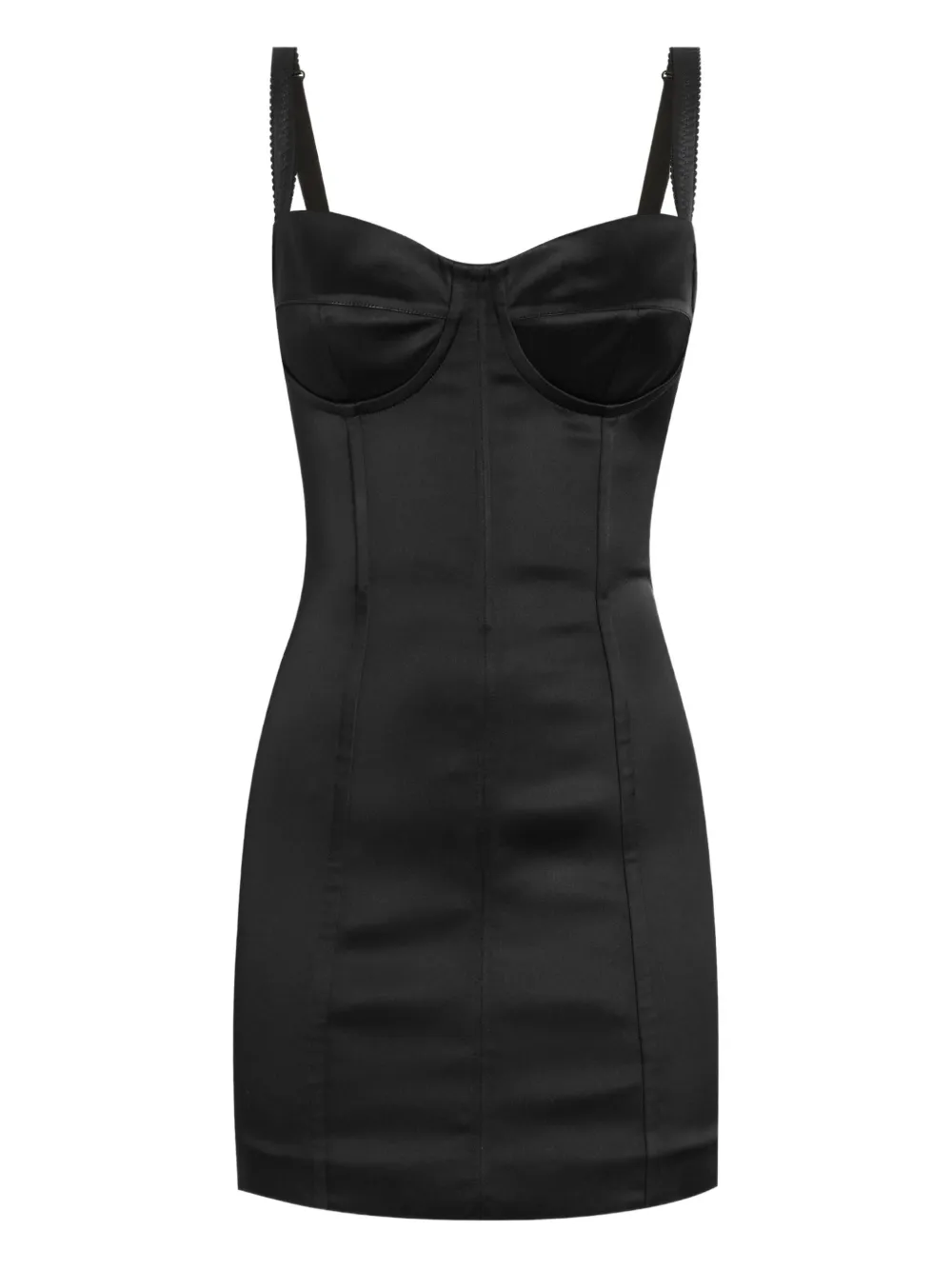 Dolce & Gabbana Satijnen bustier mini-jurk Zwart