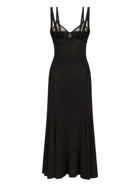 Dolce & Gabbana Bustier-Midikleid mit Spitzenborten