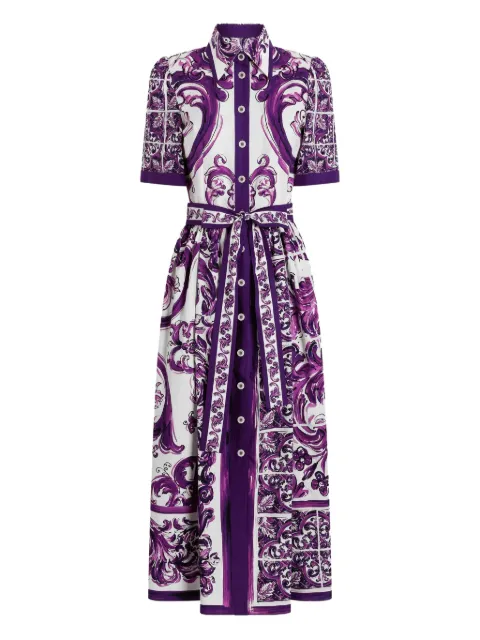 Dolce & Gabbana vestido midi con estampado Mayólica