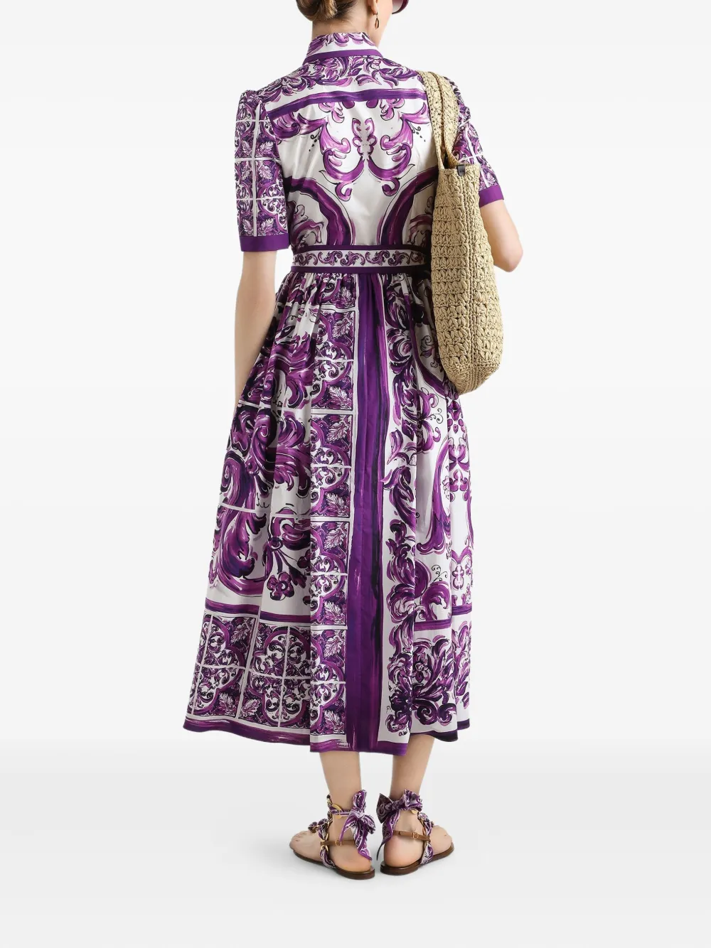 Dolce & Gabbana Midi-jurk met print Wit