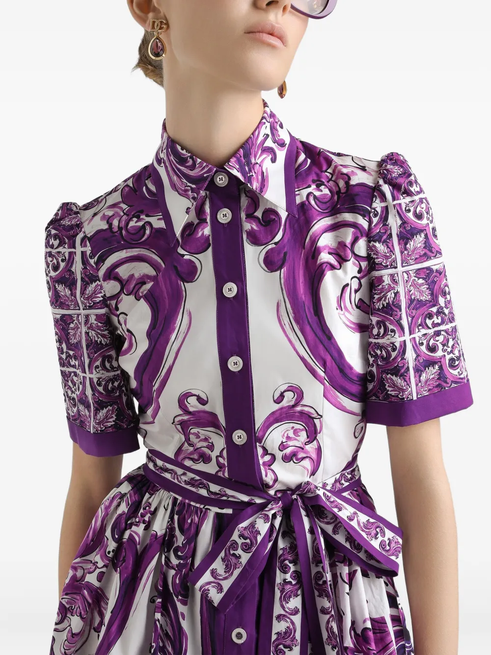 Dolce & Gabbana Midi-jurk met print Wit