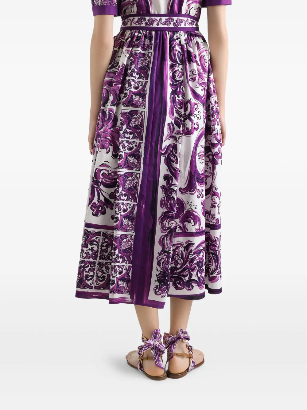 Dolce & Gabbana Midi-jurk met print Wit