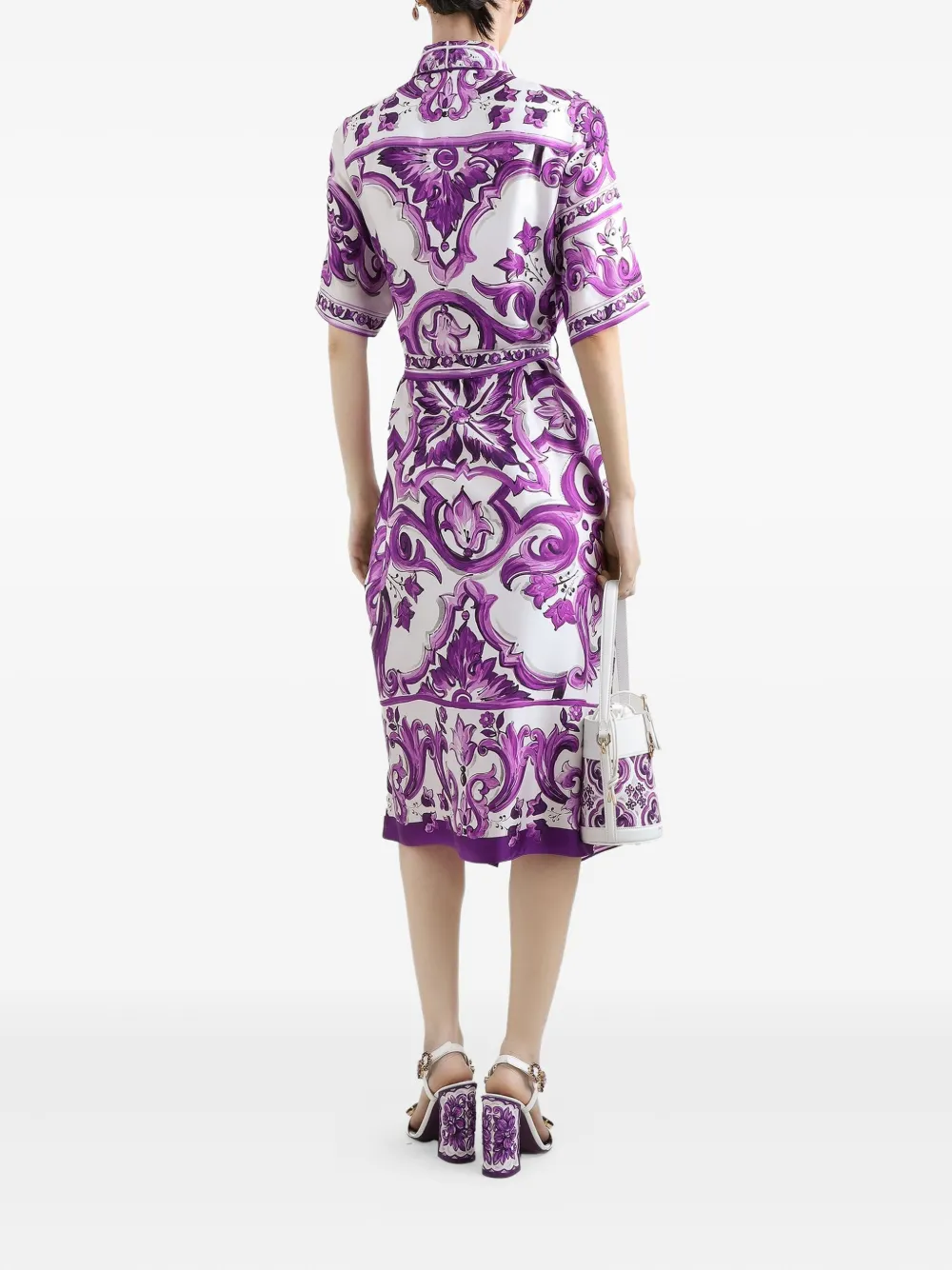 Dolce & Gabbana Midi-jurk met print Wit