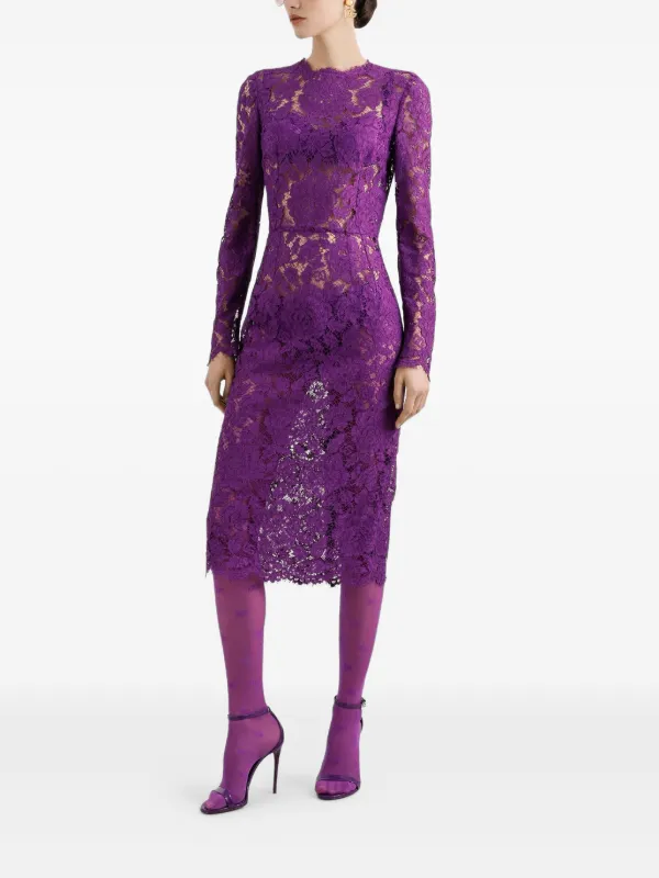 Dolce & Gabbana Cordonetto Lace Dress | Purple | FARFETCH
