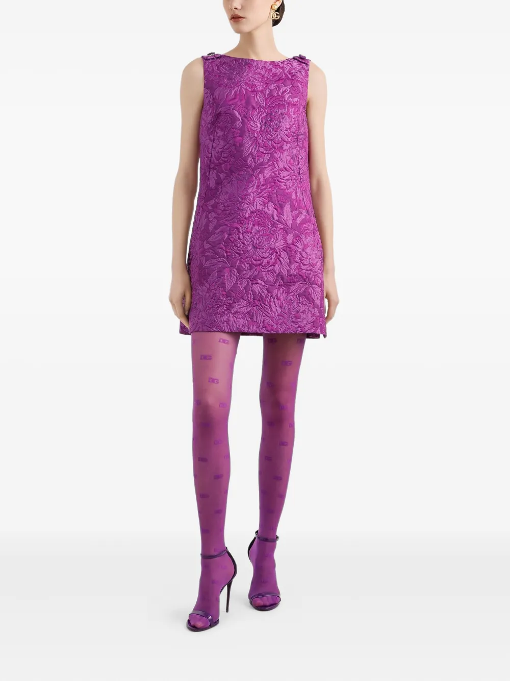 Dolce & Gabbana Brocade jurk Paars