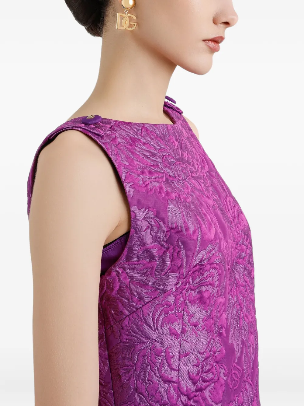 Dolce & Gabbana Brocade jurk Paars