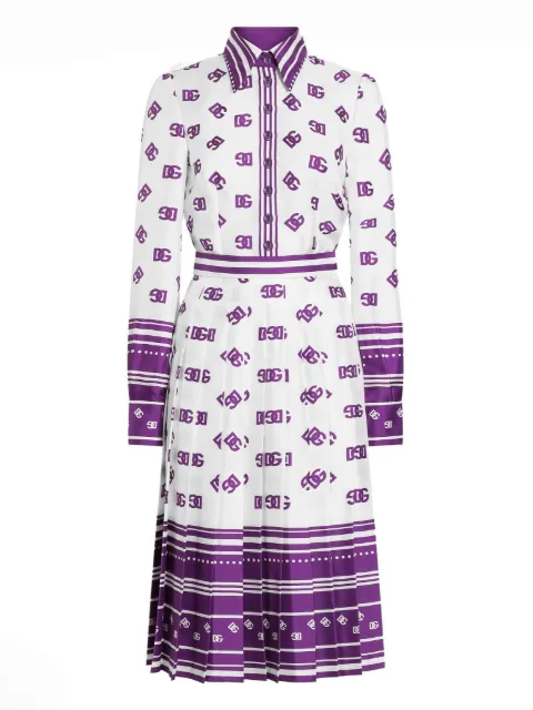 Dolce & Gabbana DNA all-over logo-print shirt dress