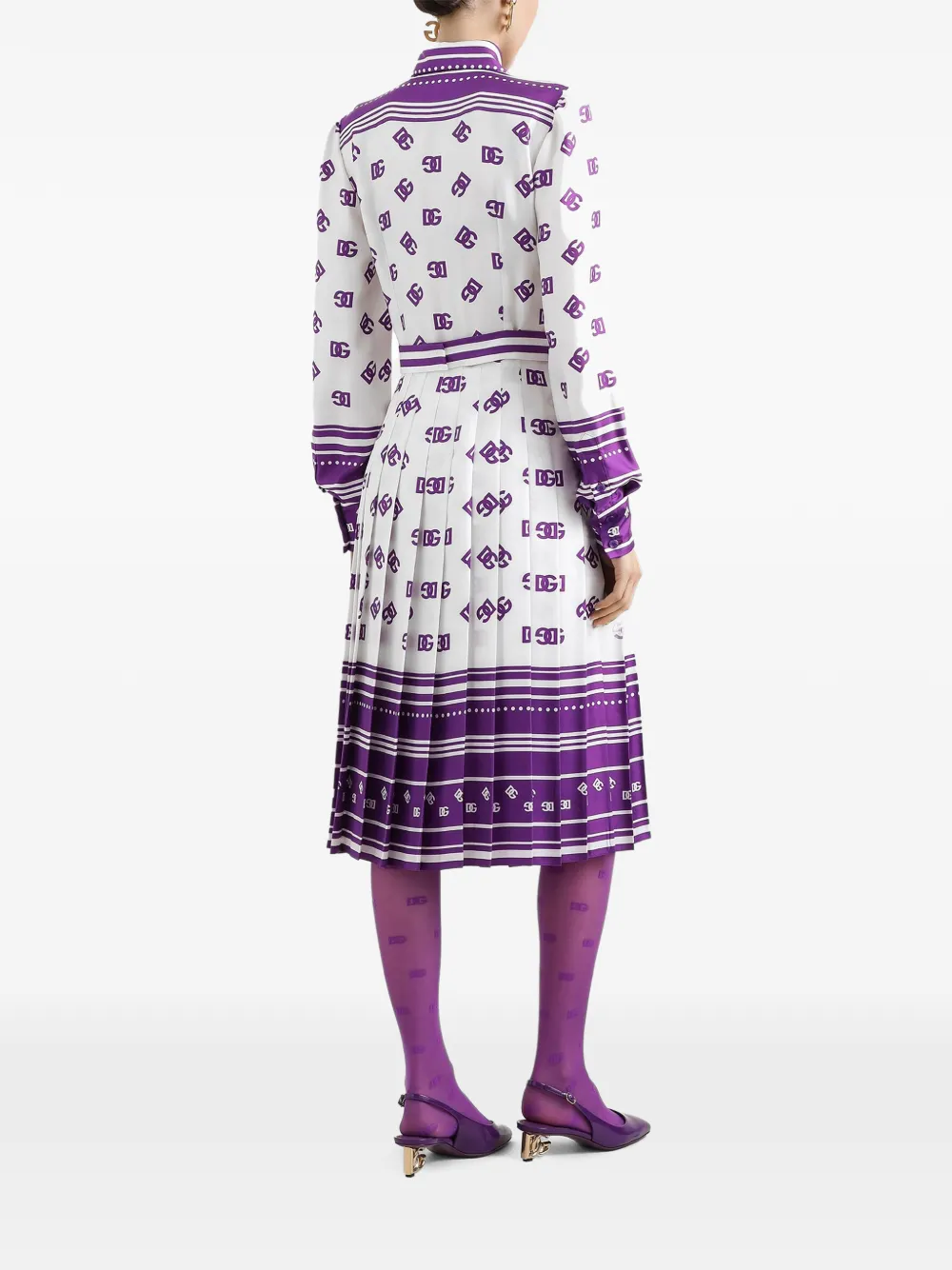 Dolce & Gabbana DNA blousejurk met logoprint Wit