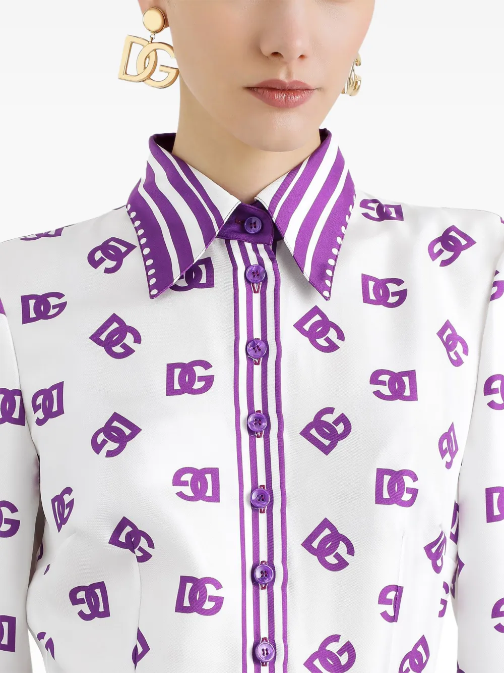 Dolce & Gabbana DNA blousejurk met logoprint Wit