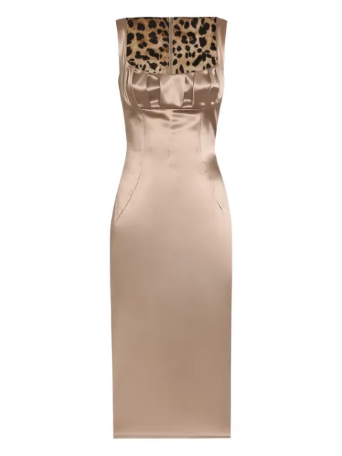 Dolce & Gabbana pleat-detail satin midi dress