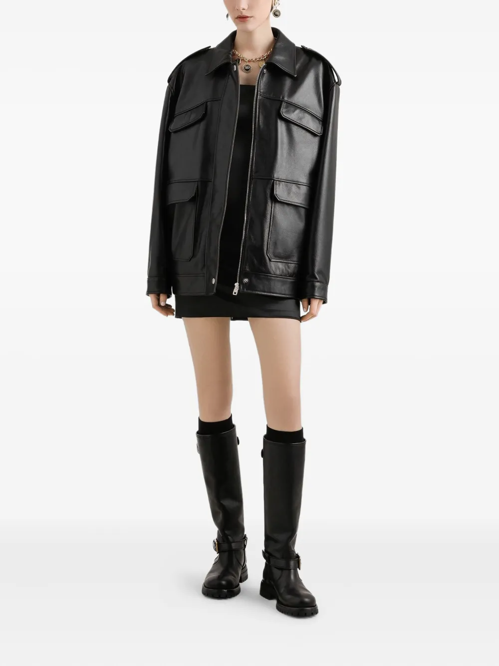 Dolce & Gabbana Satijnen jurk Zwart