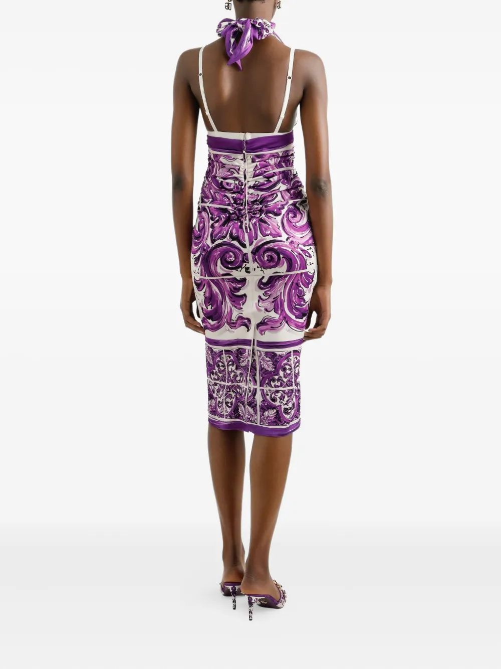 Dolce & Gabbana Midi-jurk met grafische print Wit