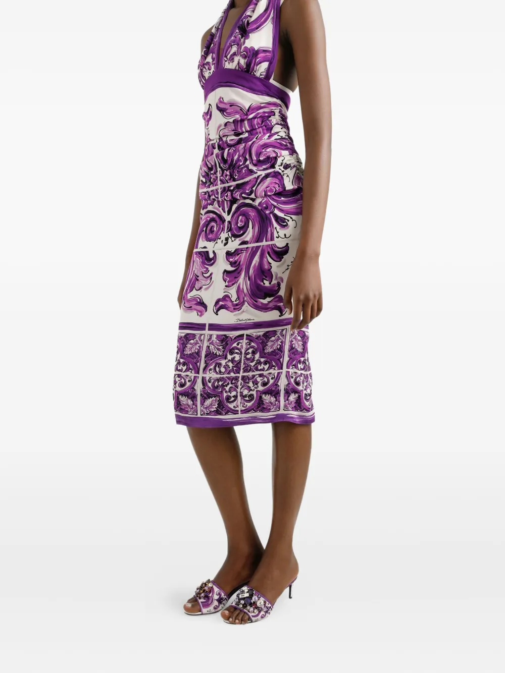 Dolce & Gabbana Midi-jurk met grafische print Wit