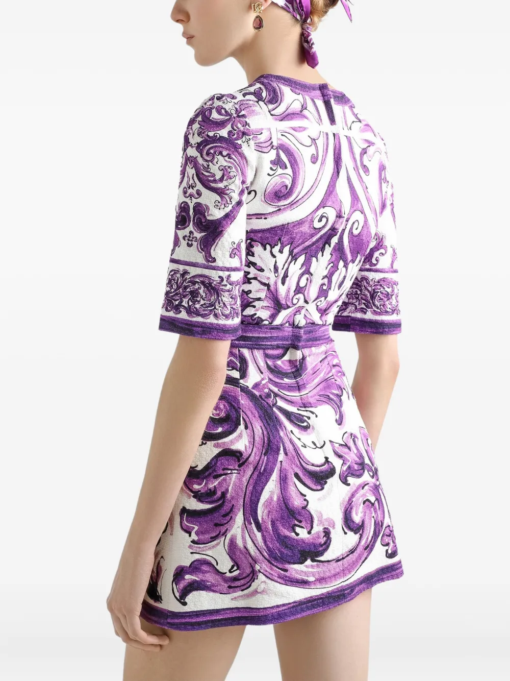 Dolce & Gabbana Mini-jurk met print Wit