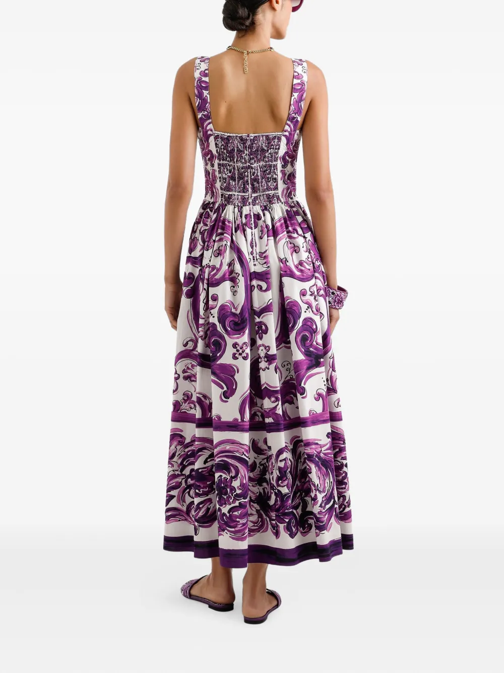 Dolce & Gabbana Midi-jurk met grafische print Wit