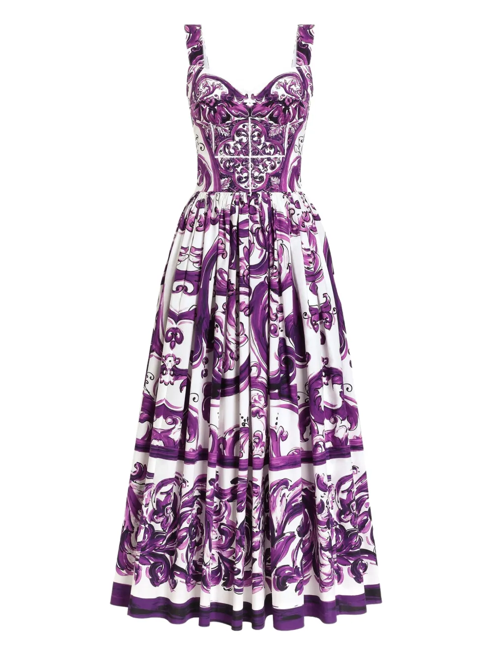 Dolce & Gabbana Midi-jurk met grafische print Wit