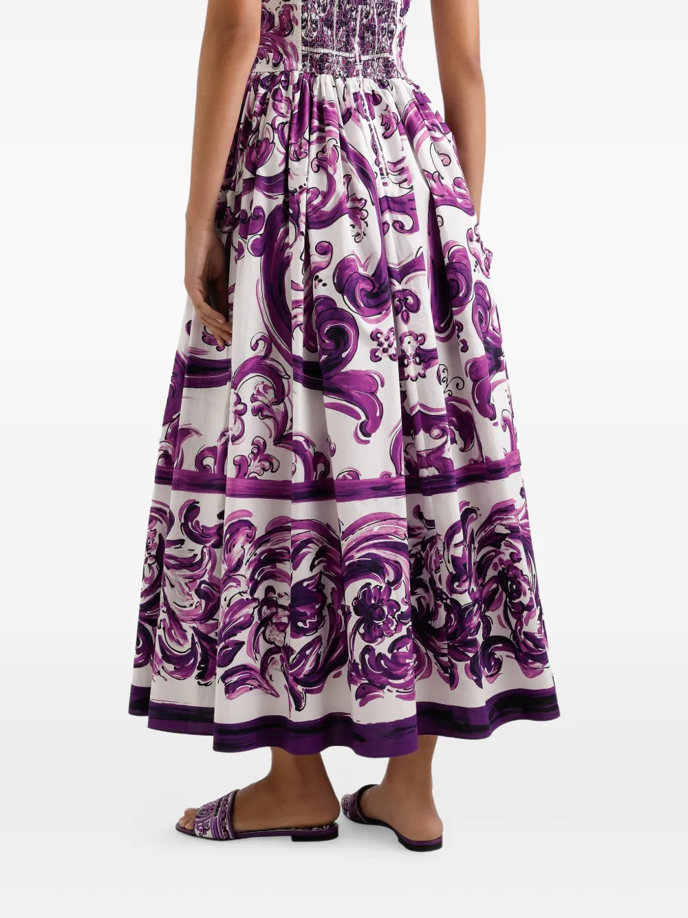 Dolce & Gabbana Midi-jurk met grafische print Wit