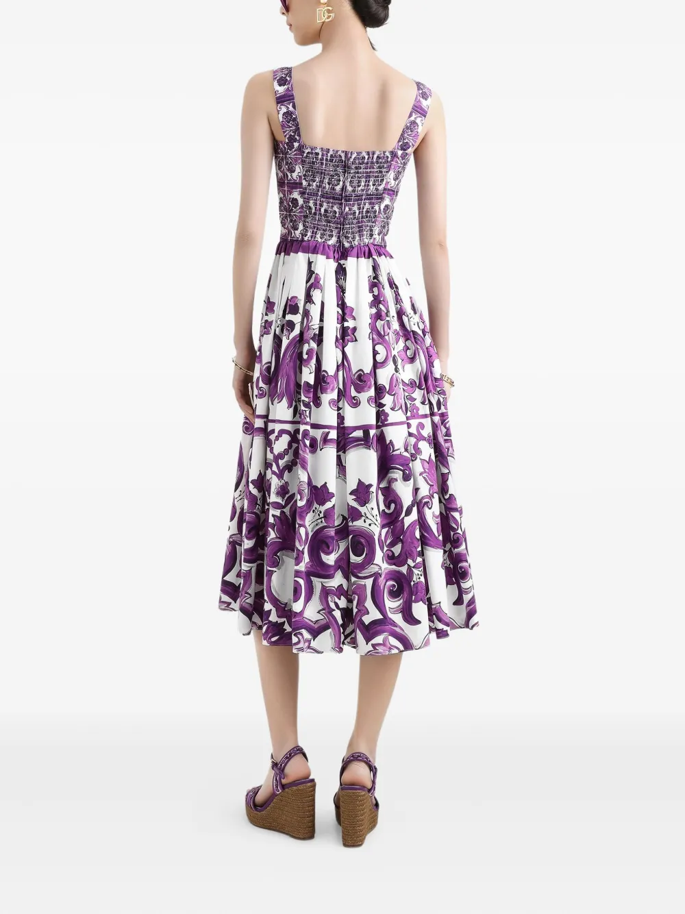 Dolce & Gabbana Midi-jurk met print Paars