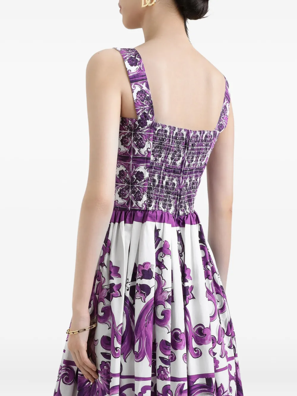 Dolce & Gabbana Midi-jurk met print Paars