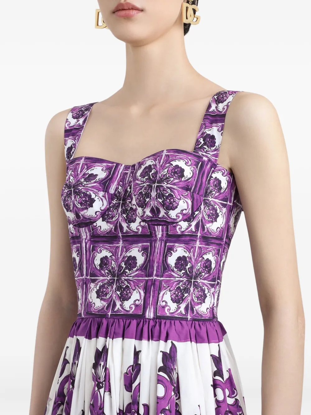 Dolce & Gabbana Midi-jurk met print Paars