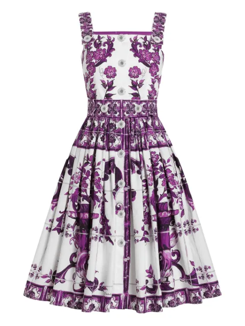 Dolce & Gabbana vestido midi con estampado Mayólica