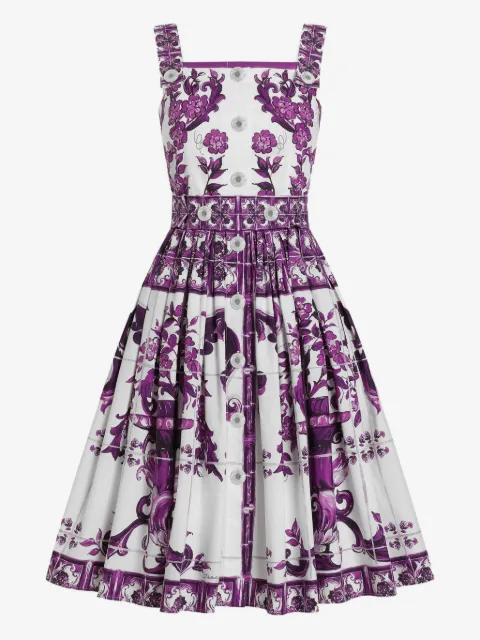 Dolce & Gabbana vestido midi con estampado Mayólica