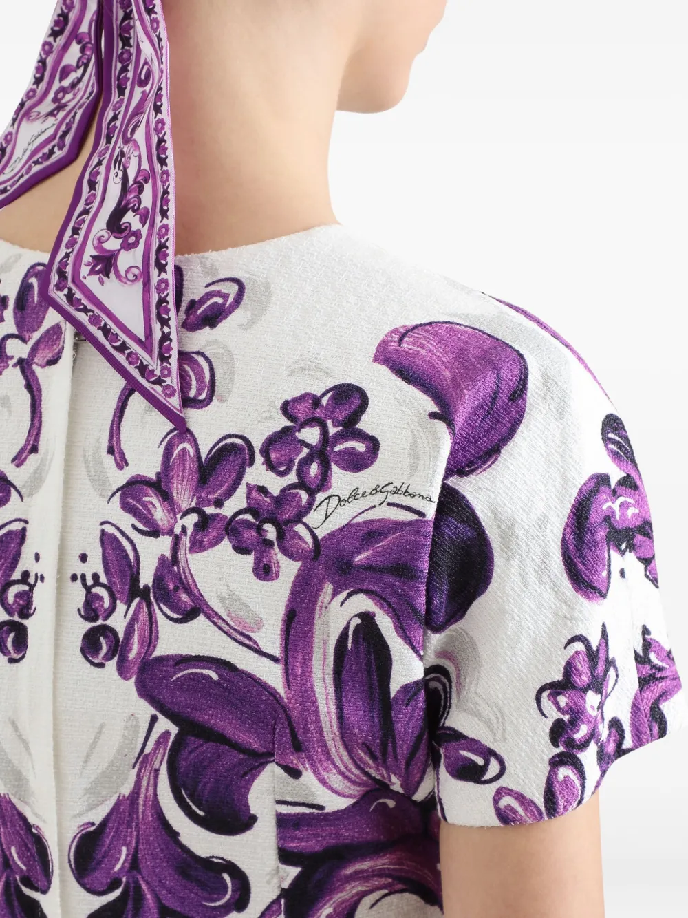Dolce & Gabbana Mini-shiftjurk met print Paars