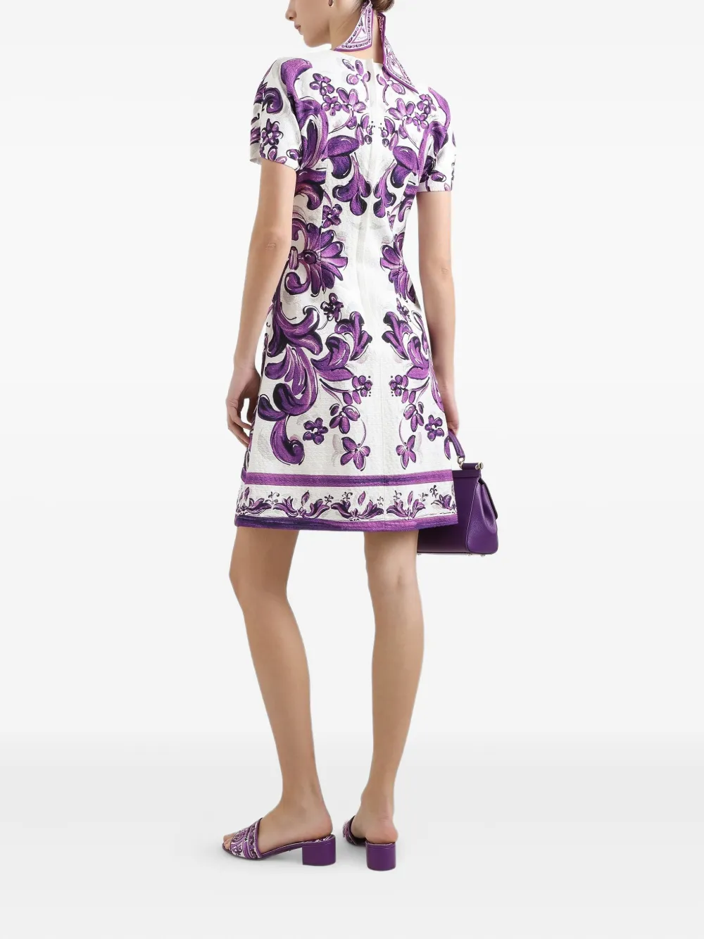 Dolce & Gabbana Mini-shiftjurk met print Paars