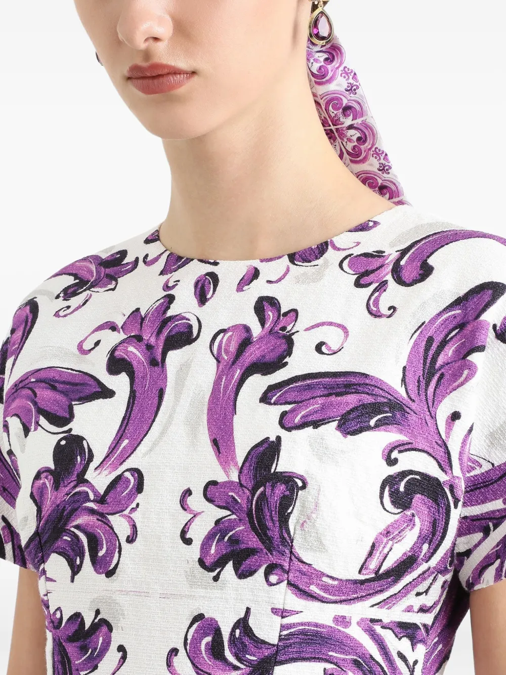 Dolce & Gabbana Mini-shiftjurk met print Paars