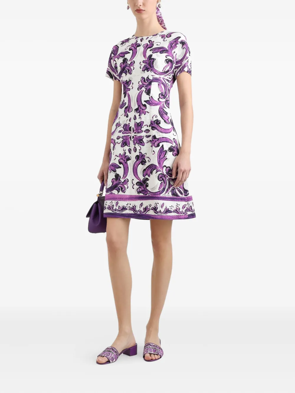 Dolce & Gabbana Mini-shiftjurk met print - Paars