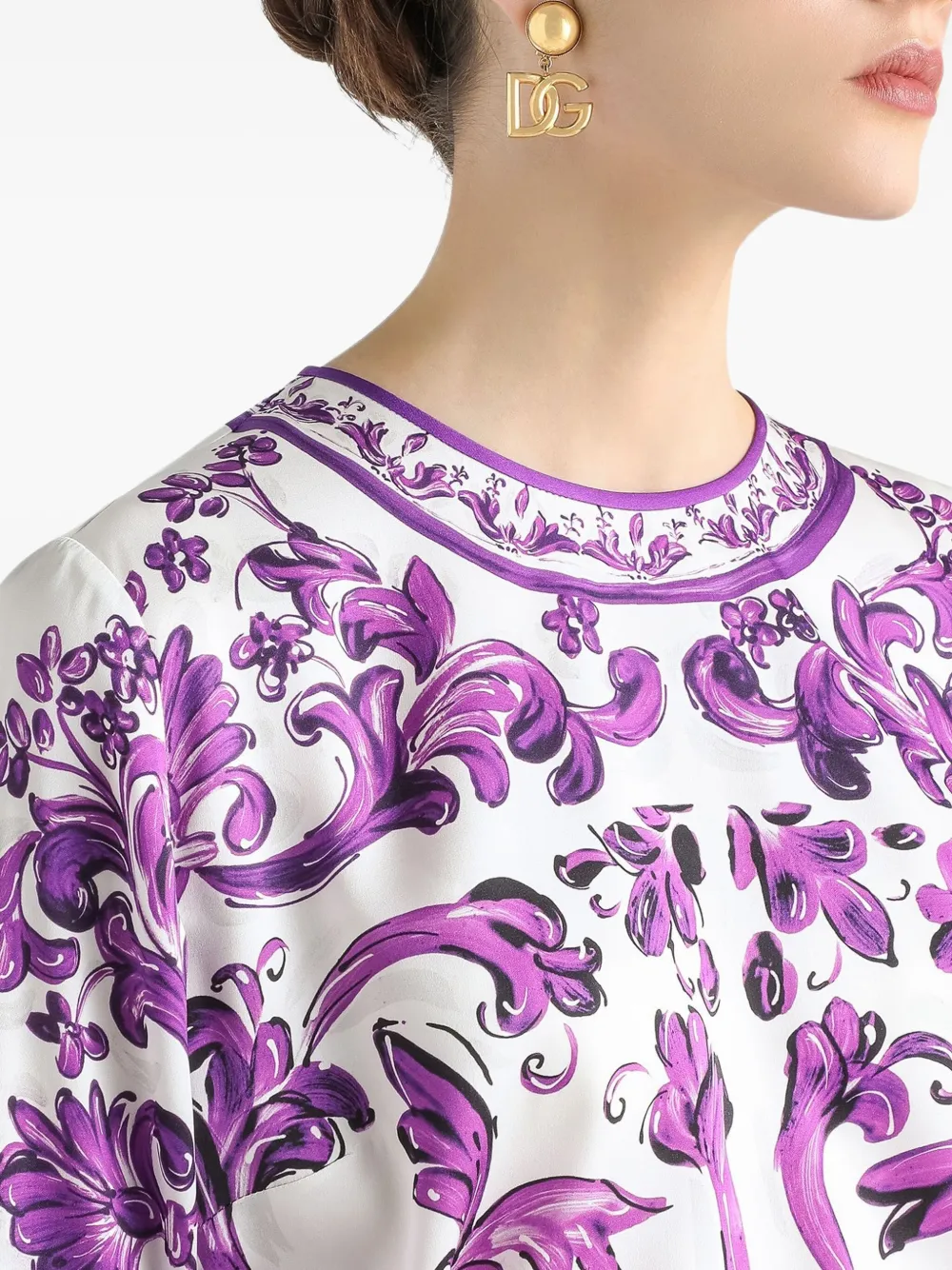 Dolce & Gabbana Mini-shiftjurk met print Paars