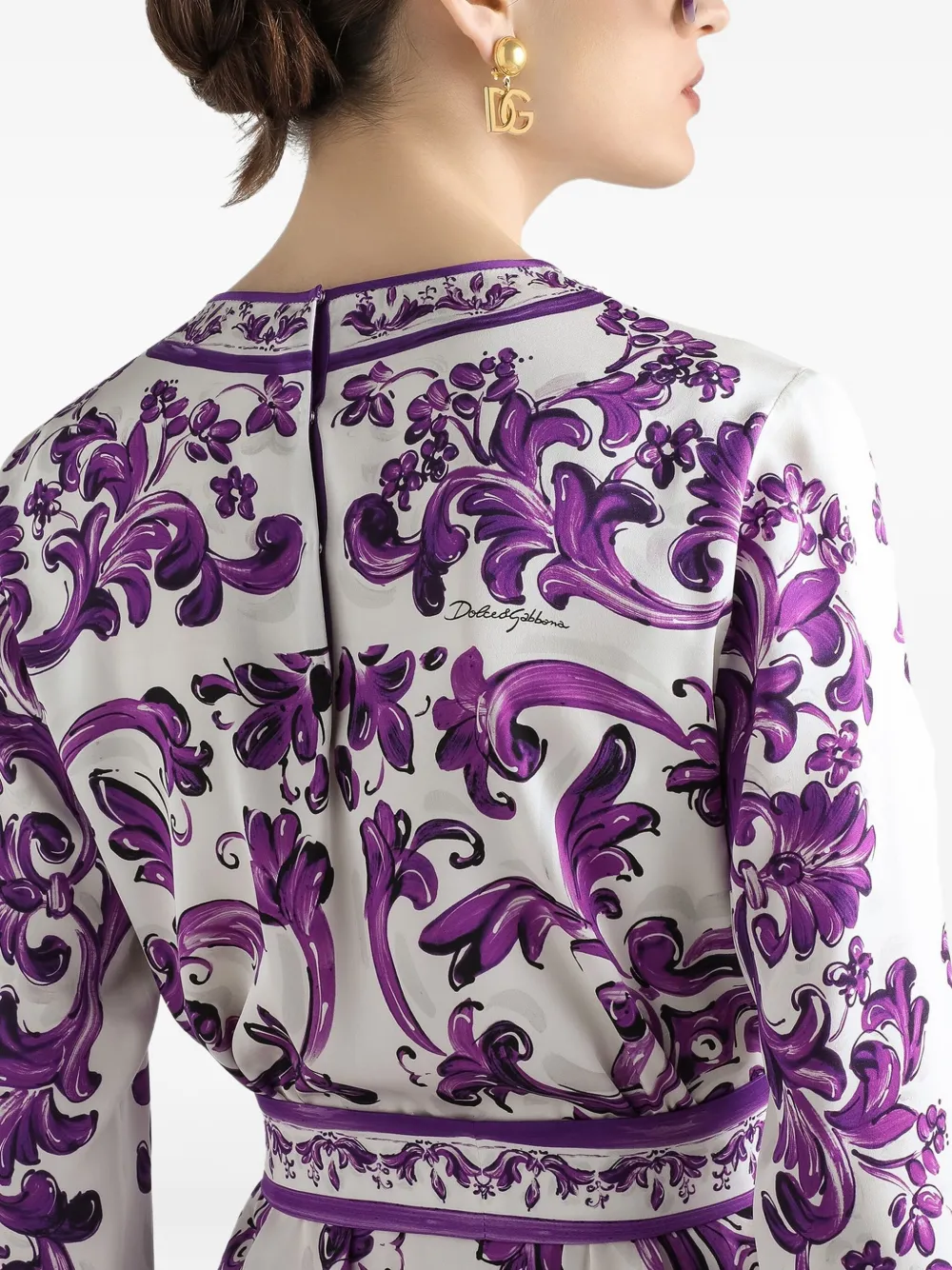Dolce & Gabbana Mini-shiftjurk met print Paars