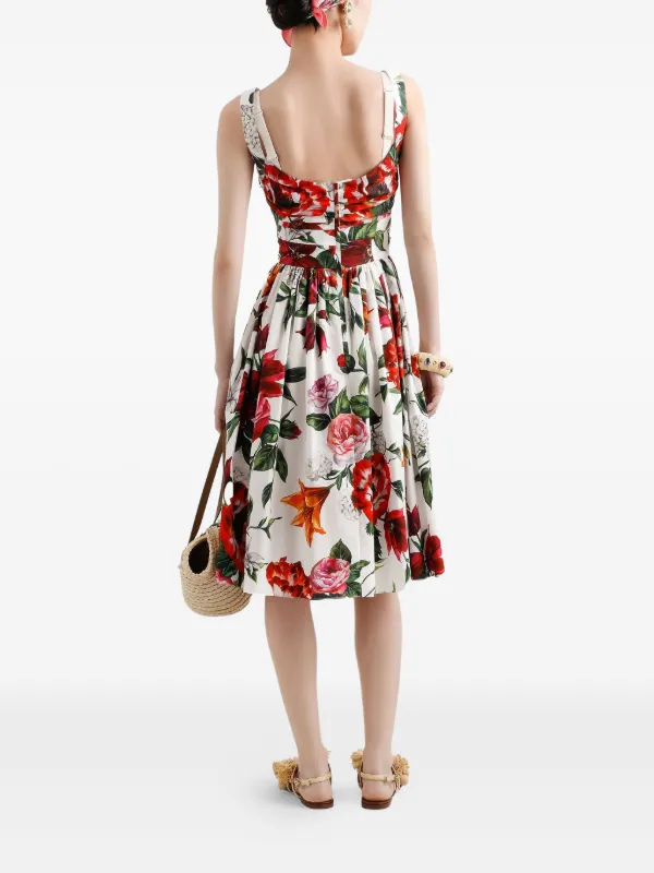 【超美品】Dolce & Gabbana フラワープリント フローラル ドレス Dolce&Gabbana Rafia Fiori Floral Cotton Poplin Dress | Saks Fifth