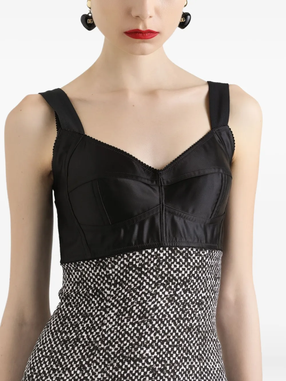 Dolce & Gabbana Midi-jurk met vlakken Zwart