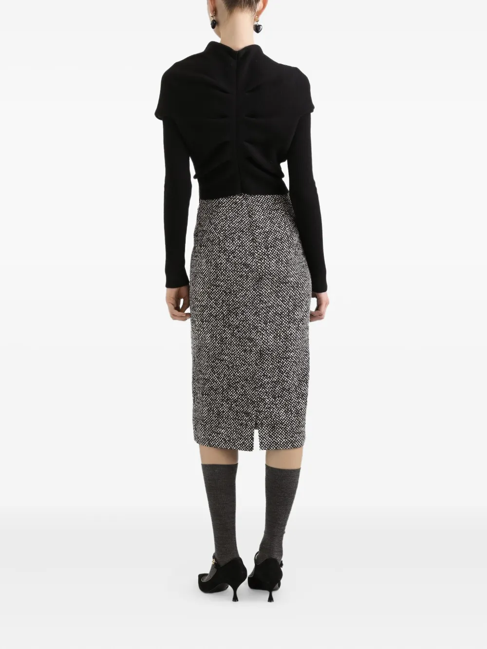 Dolce & Gabbana Midi-jurk met vlakken Zwart