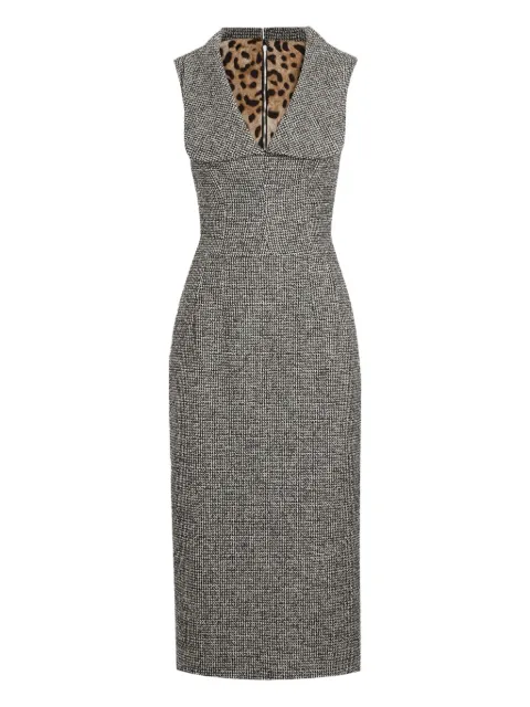 Dolce & Gabbana houndstooth sleeveless midi dress