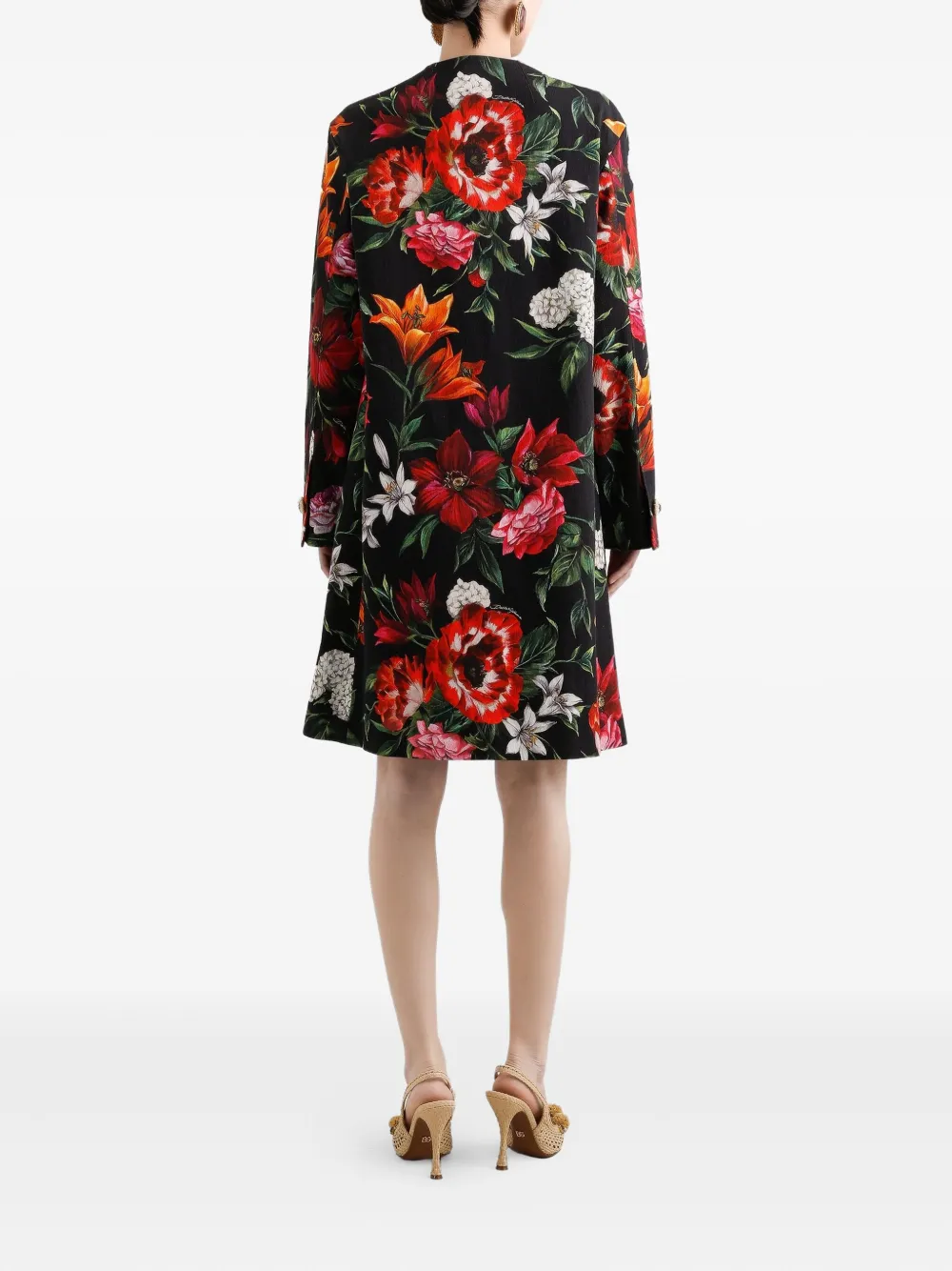 Dolce & Gabbana Mini-jurk met bloemenprint Zwart