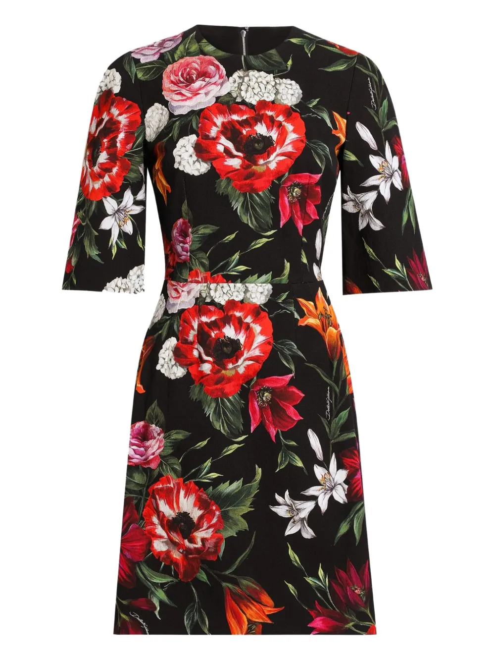 Dolce & Gabbana Mini-jurk met bloemenprint Zwart