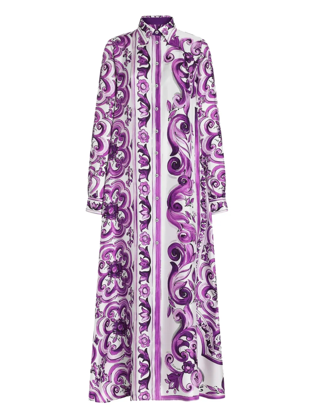Dolce & Gabbana Blousejurk met Maiolica-print Paars