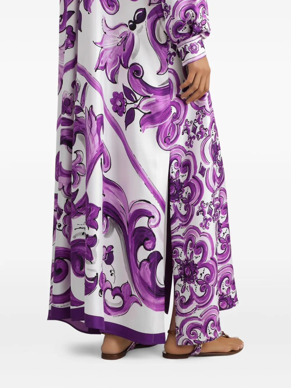 Dolce & Gabbana Blousejurk met Maiolica-print Paars
