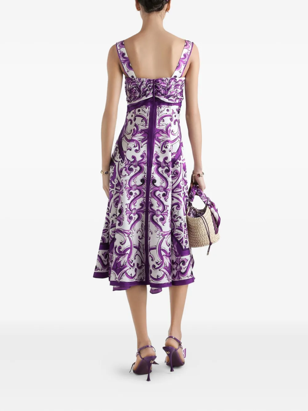 Dolce & Gabbana Midi-jurk met print Wit