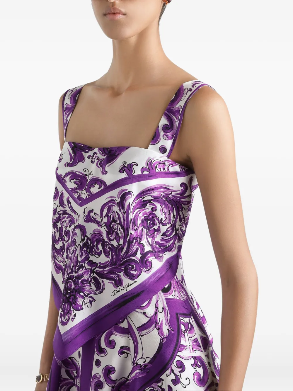 Dolce & Gabbana Midi-jurk met print Wit
