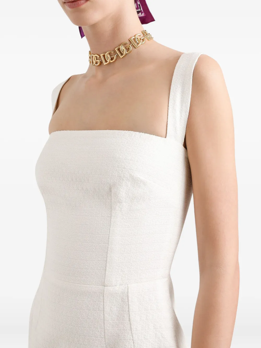 Dolce & Gabbana Mini-jurk met vierkante hals Wit